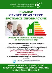 Plakat informacyjny Czyste Powietrze
