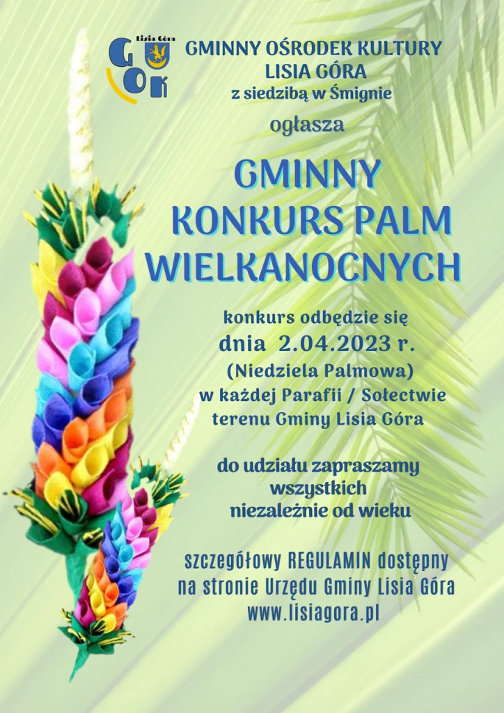 plakat - gminny konkurs palm wielkanocnych 2023