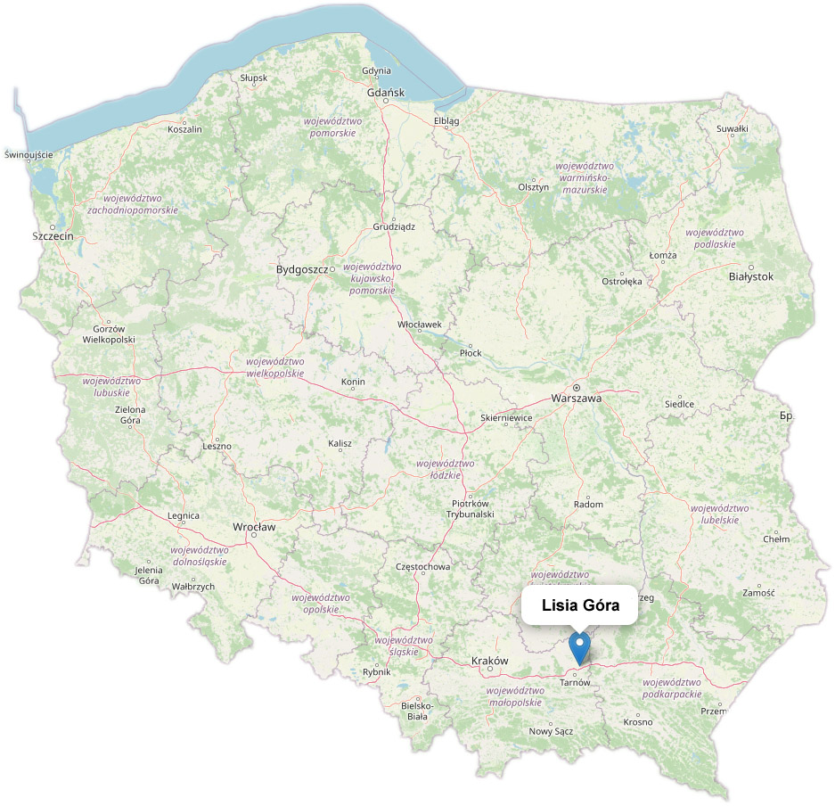 Położenie Lisie Góry na mapie Polski